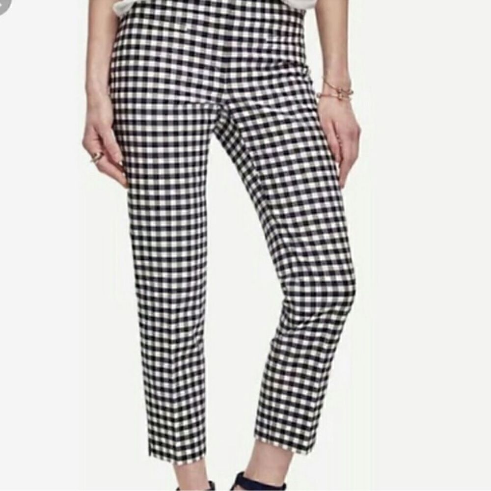 Ann Taylor Black White Checkered Cotton Blend Pants